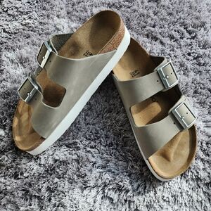 Papillo-Birkenstock Taupe/Dove Gray Arizona Sandals